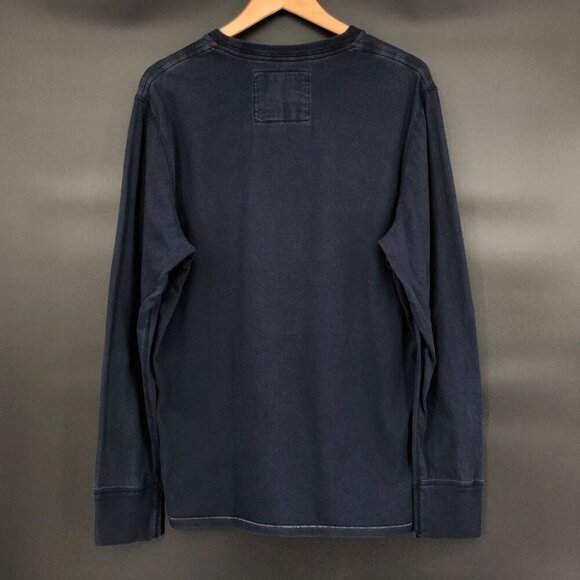 American Eagle Men's Graphic Logo Long Sleeve T-Shirt Navy Blue Y2k Faded 2009 - Picture 2 of 9